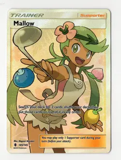 Mallow (Full Art) Trainer 145/145 - NM/LP+ Condition - Pokemon Card - Image 1