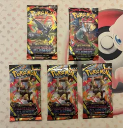 Pokemon Phantasmal Flames Booster Pack Lot 5 Sealed Mega Evolution 50 Cards - Image 1