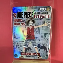 Monkey.D.Luffy P-055 Foil US Voyage One Piece CCG Promo Card SEALED - Image 1