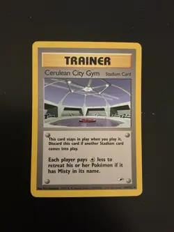 Pokemon Cerulean City Gym Trainer Stadium Card Gym Heroes #108/132 Wotc - Image 1