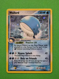 Pokemon TCG Wailord 14/92 Legend Maker Holo LP w/ Swirl - Image 1