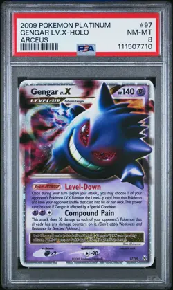 2009 POKEMON PLATINUM ARCEUS GENGAR LV X #97 HOLO PSA 8 NEAR MINT #111507710 - Image 1