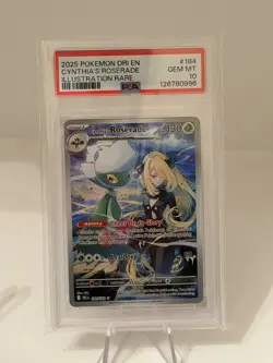 2025 POKEMON DRI EN-DESTINED RIVALS ILLUSTRATION RARE CYNTHIA'S ROSERADE PSA 10 - Image 1