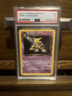 2000 Pokemon Rocket #18 Dark Alakazam EX PSA 5 - Image 2