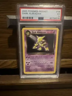 2000 Pokemon Rocket #18 Dark Alakazam EX PSA 5 - Image 3