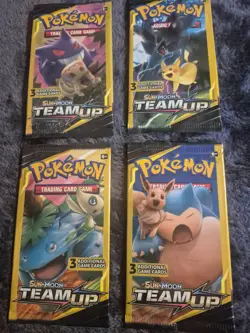 Pokemon Sun and Moon Team Up Mini Booster Packs and factory box - 65 Packs - Image 1