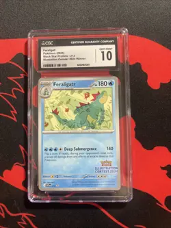 Pokemon TCG Feraligatr SVP 213 Black Star Promo Illustration Contest 2024 CGC 10 - Image 1