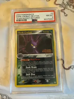 2004 Pokemon EX Dark Crobat Rev Foil PSA 8 Team Rocket Returns - Image 1