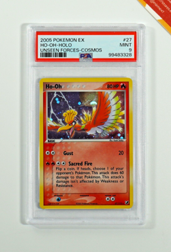Pokemon PSA 9 Ho-Oh #27 Cosmo Holo EX Unseen Forces 2005 English - Image 1