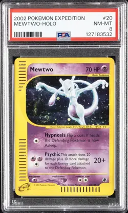 2002 POKEMON EXPEDITION #20 MEWTWO-HOLO PSA 8 - Image 1
