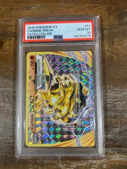 POKEMON 2016 XY Fates Collide CARBINK Break #51 PSA 10 Gem Mint RARE - Image 1