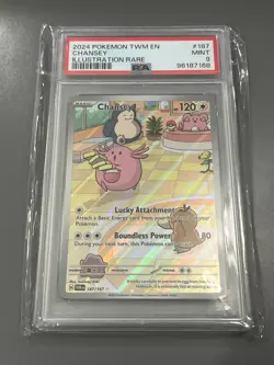 2023 Pokemon Twilight Masquerade CHANSEY Illustration Rare 187/167 PSA 9 - Image 1