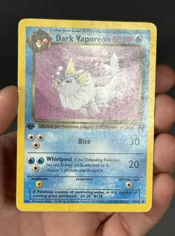 Pokemon 1st Edition Dark Vaporeon 45/82 Team Rocket Regular - DMG Damaged Poor - Image 5