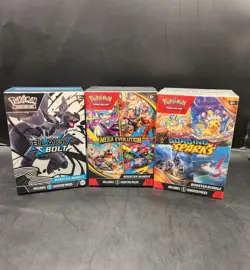 Pokemon Lot Surging Sparks, Black Bolt, Mega Evolution Booster Bundles (All 3) - Image 1