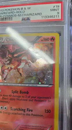 POKEMON LEGENDARY TREASURES CHARIZARD #19 COSMOS PSA 9 MINT #113346211 (SWIRL) - Image 4