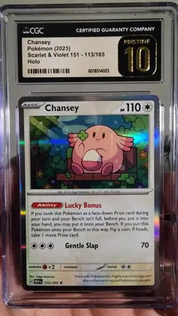 POP 2 Chansey Holo Pokemon Scarlet & Violet 151 CGC Pristine 10 113/165 - Image 1