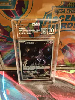 Pokemon Mewtwo 052 Black Star Promo Holo Scarlet & Violet 151 TAG Graded 10 - Image 1