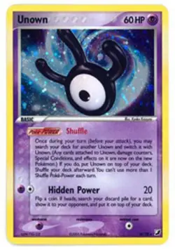 Unown W - W/28 - Holo Rare PL/MP, English Pokemon EX Unseen Forces - Image 1