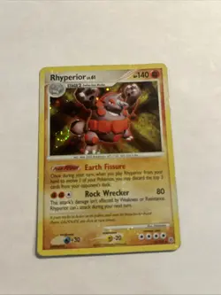 2007 Pokemon Rhyperior 12/130 Diamond and Pearl Holo HP Swirl - Image 1