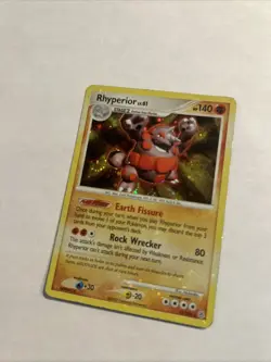 2007 Pokemon Rhyperior 12/130 Diamond and Pearl Holo HP Swirl - Image 2