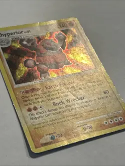 2007 Pokemon Rhyperior 12/130 Diamond and Pearl Holo HP Swirl - Image 5