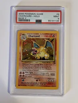 PSA 9 Pokemon CHARIZARD Base Set II #4 w/ Swirl FRESH GRADE 📈 - Image 2