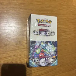 1x Pokemon TCG Stellar Crown Half Booster Box (18 Packs) New slight tear on top - Image 1
