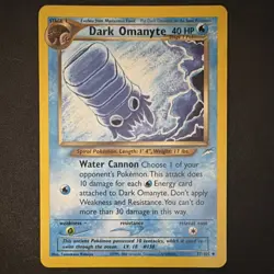 Dark Omanyte Pokemon Card 37/105 Neo Destiny 40 HP Regular Uncommon English 2000 - Image 1