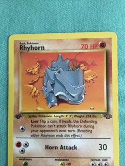 Pokemon Cards Rhyhorn 61/64 And Brock’s Rhyhorn 70/132 1st Edition Jungle - Image 3