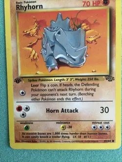 Pokemon Cards Rhyhorn 61/64 And Brock’s Rhyhorn 70/132 1st Edition Jungle - Image 4
