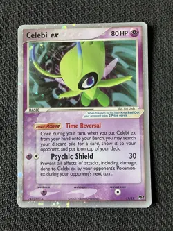 Pokemon TCG Celebi EX Holo Rare Card Pop Series 2, Lightly Played, 17/17 - Image 1