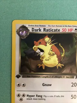 Dark Raticate 51/82 1st Edition Pokemon Card Team Rocket- New - Image 3