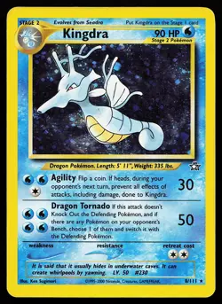 Kingdra 8/111 Holo Rare Neo Genesis Pokemon Card - Image 1