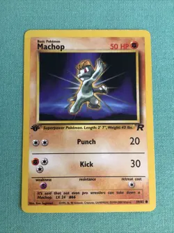 Machop 59/82 1st Edition Team Rocket Non-Holo Pokemon Card - Image 1