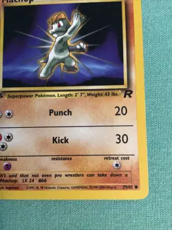 Machop 59/82 1st Edition Team Rocket Non-Holo Pokemon Card - Image 5