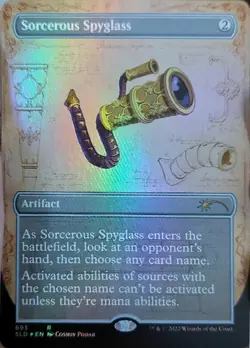 Sorcerous Spyglass (693) - Foil - Borderless Magic mtg Moderate Play, English Se - Image 1