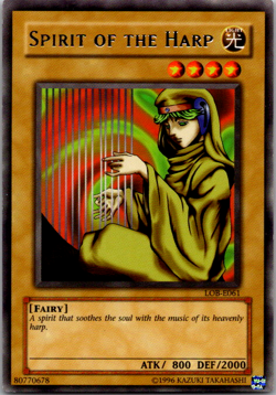 Yugioh Spirit of the Harp - LOB-E061 - Rare - Unlimited Edition - Image 1