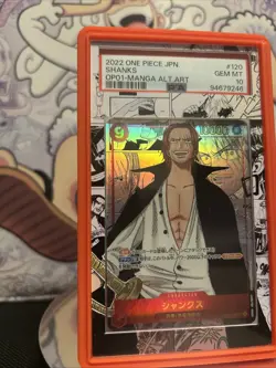 PSA 10 Shanks OP01-120 SEC Comic Parallel Manga Alt Art ONE PIECE Card Giappo... - Image 3