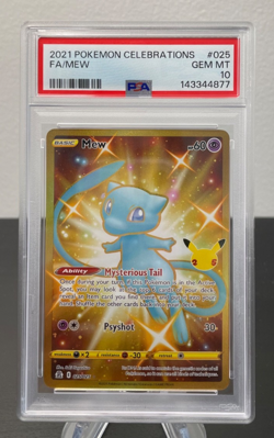 Pokemon 2021 PSA 10 Mew Gold Full Art Celebrations 025/025 Card - Image 1