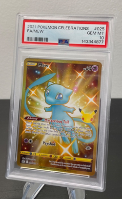 Pokemon 2021 PSA 10 Mew Gold Full Art Celebrations 025/025 Card - Image 2