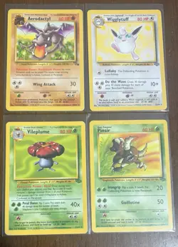 Vintage Pokemon Jungle Fossil 1999 Rare Lot 4 Cards Non Holo Mixed Condition - Image 1