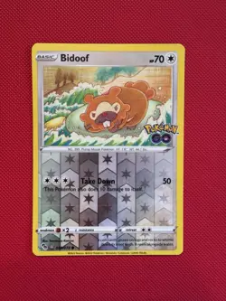 Bidoof Ditto OC Miscut Reverse Holo Peel card 059/078 SWSH Pokemon Go 2022 LP - Image 1