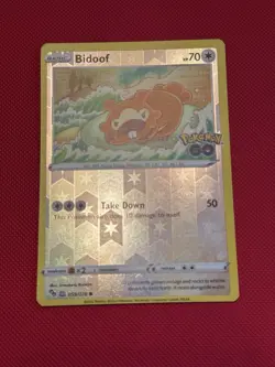 Bidoof Ditto OC Miscut Reverse Holo Peel card 059/078 SWSH Pokemon Go 2022 LP - Image 2