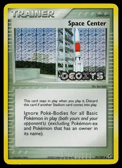 Pokemon Card - Space Center Deoxys 91/107 Uncommon Reverse Holo Stamped - Image 1