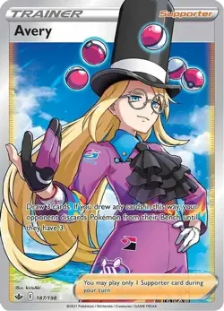 Avery - 187/198 🇨🇦 - Pokemon Chilling Reign Sword & Shield Full Art Rare Card - Image 1