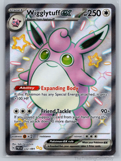 Pokemon Card TCG - Wigglytuff ex 222/091 Shiny Ultra Rare Paldean Fates NM - Image 1