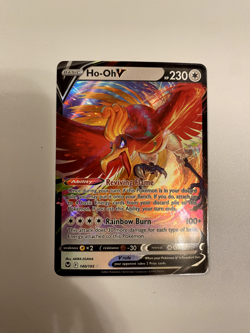 Ho-Oh V 140/195 Holofoil Ultra Rare Silver Tempest Pokemon TCG Card NM - Image 1