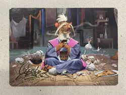 MTG Art Series Teenage Mutant Ninja Turtles Splinter Hamato Yoshi Gold Stamp - Image 1