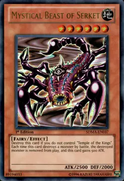 Yugioh Mystical Beast of Serket SDMA-EN037 Ultra Rare 1st Ed LP - Image 1