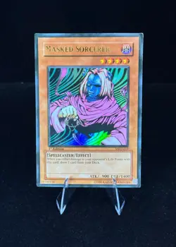 Yugioh! Masked Sorcerer - 1st Edition MRD-019 Ultra Rare Holo - Metal Raiders LP - Image 1